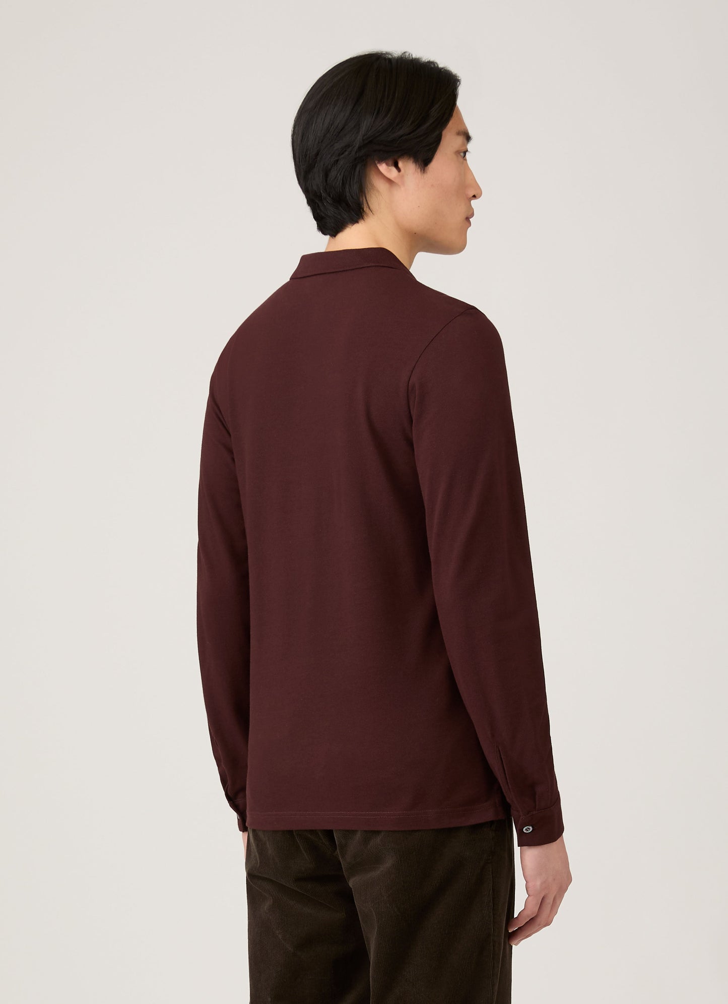 Mens Long Sleeve Pique Polo Shirt In Bakelite Mpol1065 Rdel