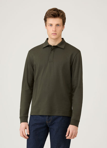 Mens Heavyweight Rugby Polo Shirt In Dark Green Mpol1066 Gnin