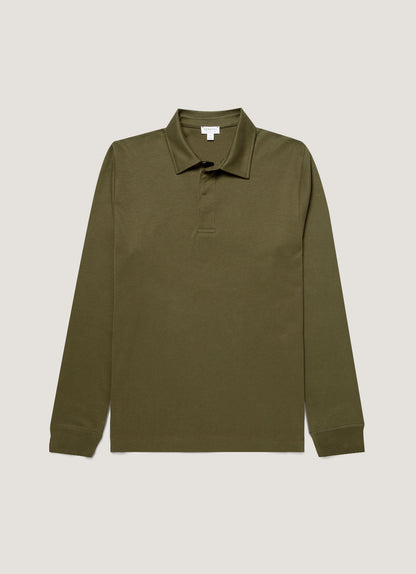 Mens Heavyweight Rugby Polo Shirt In Deep Olive Mpol1066 Gniz