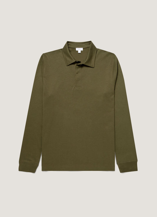 Mens Heavyweight Rugby Polo Shirt In Deep Olive Mpol1066 Gniz