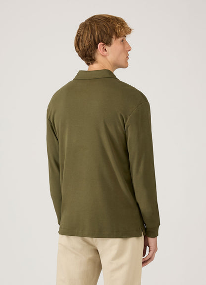 Mens Heavyweight Rugby Polo Shirt In Deep Olive Mpol1066 Gniz