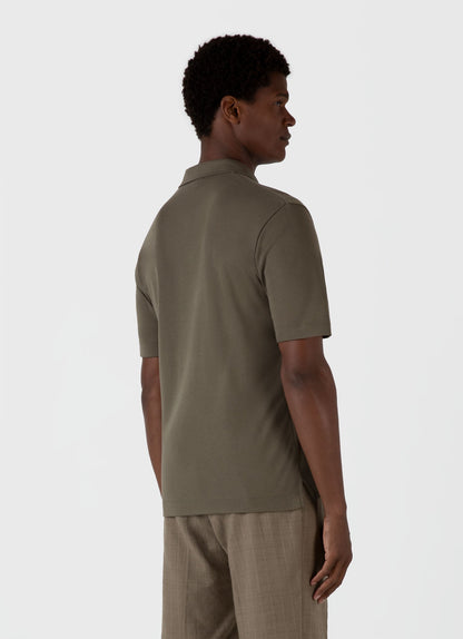 Mens Heavyweight Polo Shirt In Khaki Mpol1071 Gngy