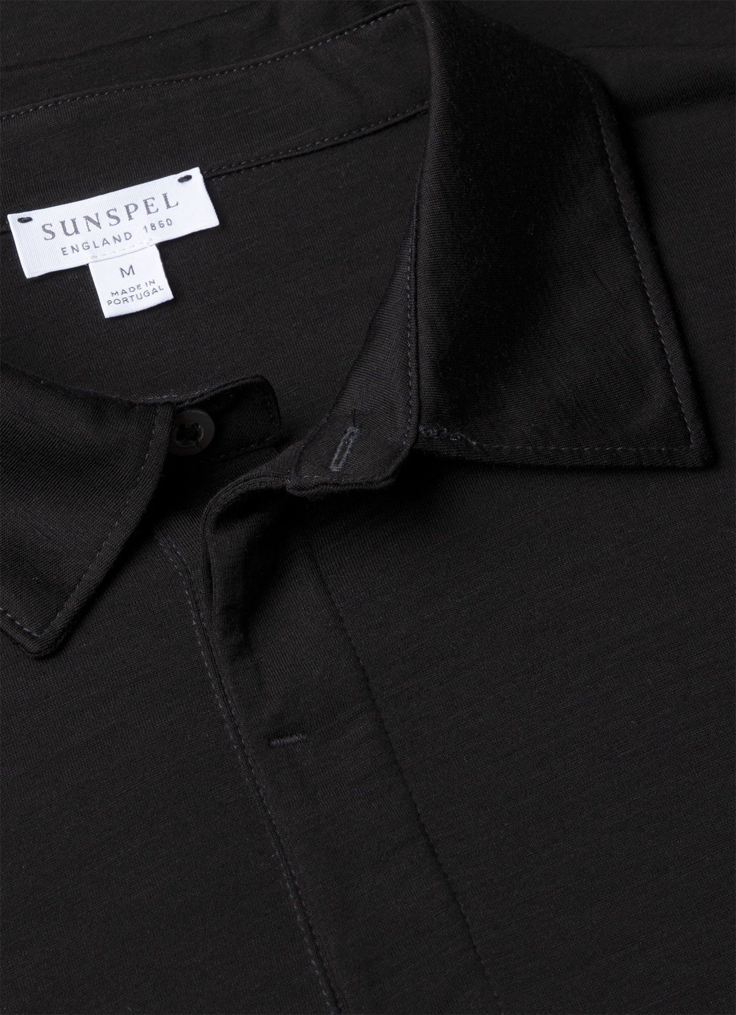 Mens Long Sleeve Ultrafine Merino Polo Shirt In Black Mpol1075 Bkaa