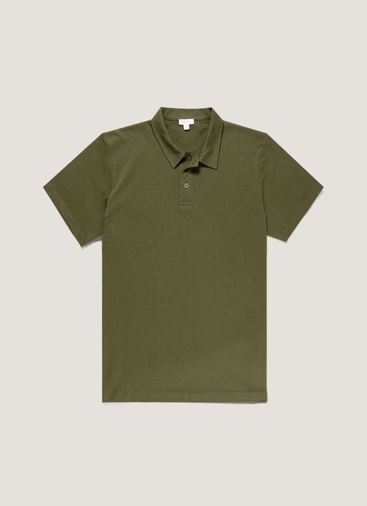 Mens Regular Fit Riviera Polo Shirt In Deep Olive Mpol1076 Gniz
