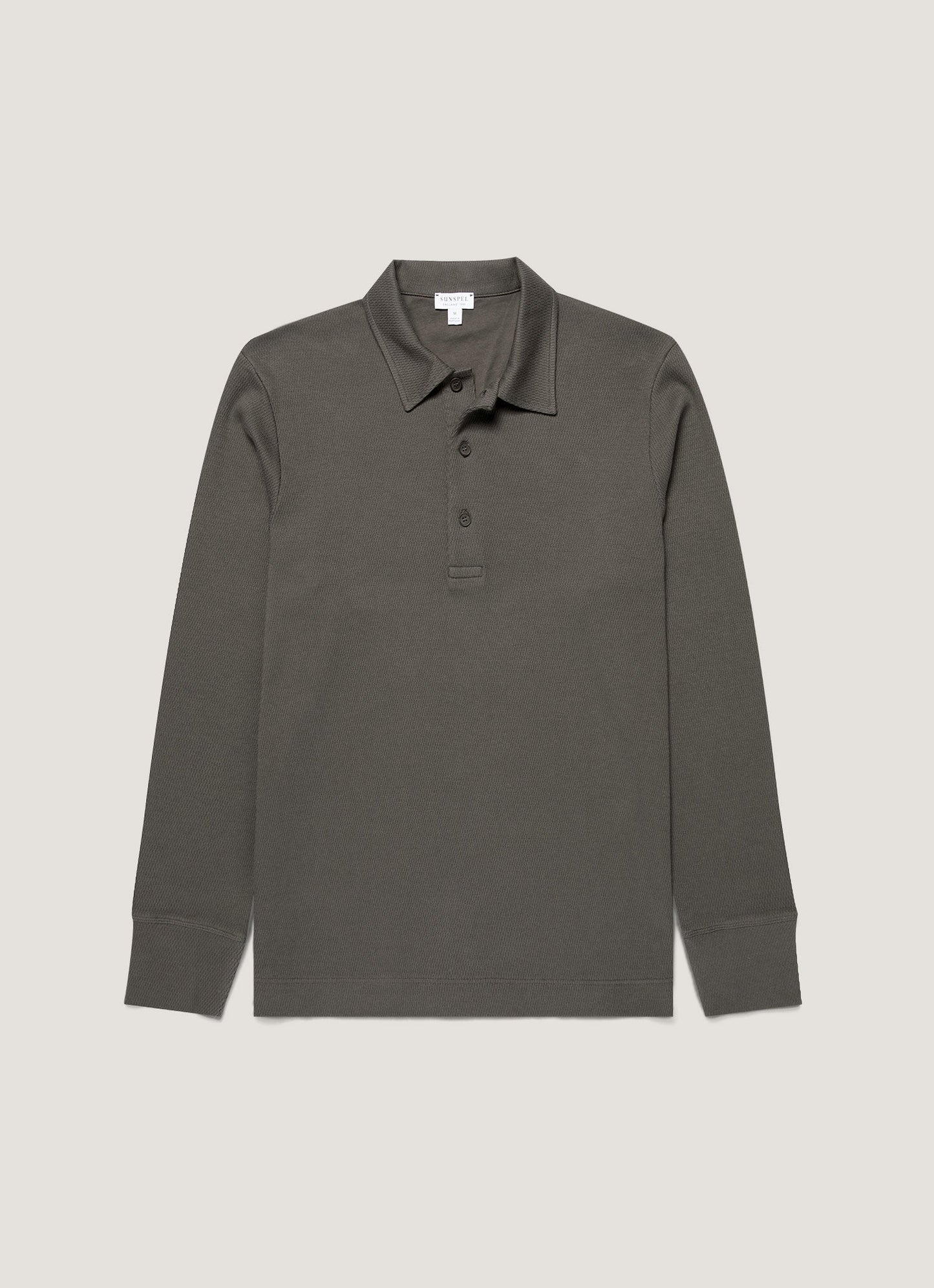 Mens Long Sleeve Cellulock Polo Shirt In Charcoal Mpol1077 Gyab