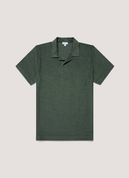 Mens Towelling Polo Shirt In Dusk Green Mpol1574 Gnij
