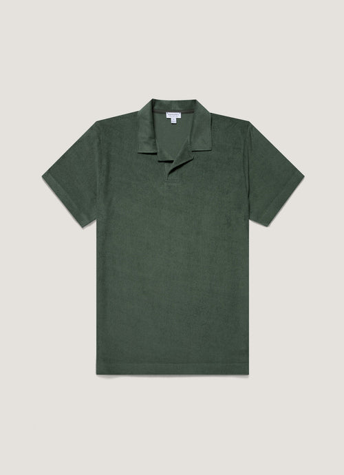 Mens Towelling Polo Shirt In Dusk Green Mpol1574 Gnij