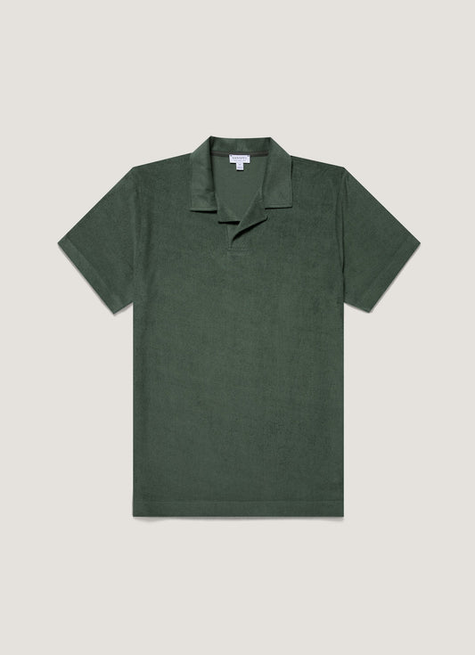 Mens Towelling Polo Shirt In Dusk Green Mpol1574 Gnij