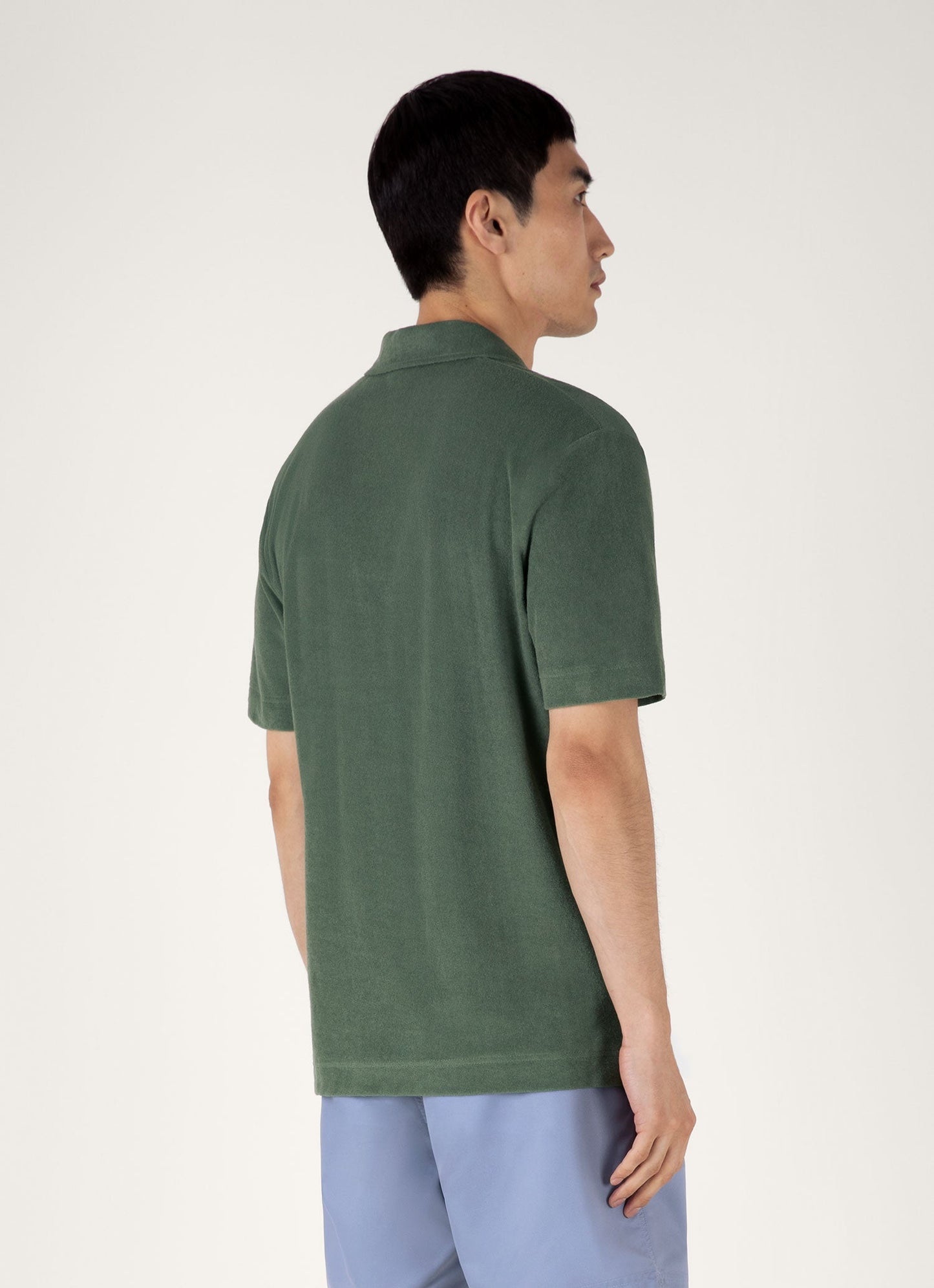 Mens Towelling Polo Shirt In Dusk Green Mpol1574 Gnij