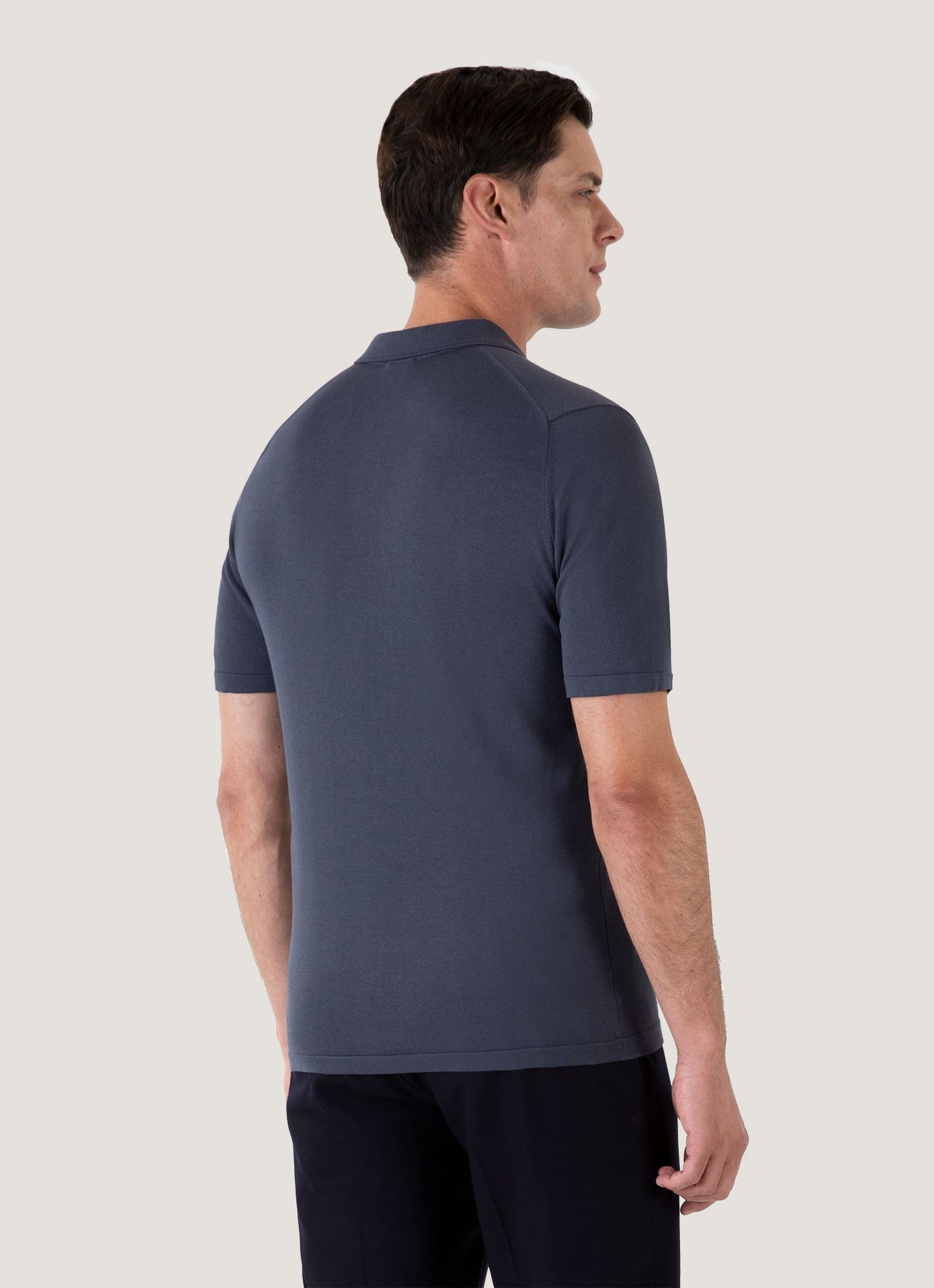 Mens Sea Island Cotton Polo Shirt In Slate Blue Mpol8090 Buua