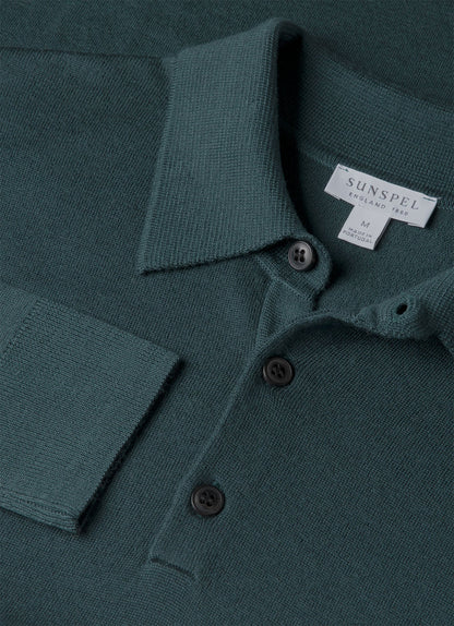 Mens Extrafine Merino Polo Shirt In Dark Petrol Mpol8092 Gnit