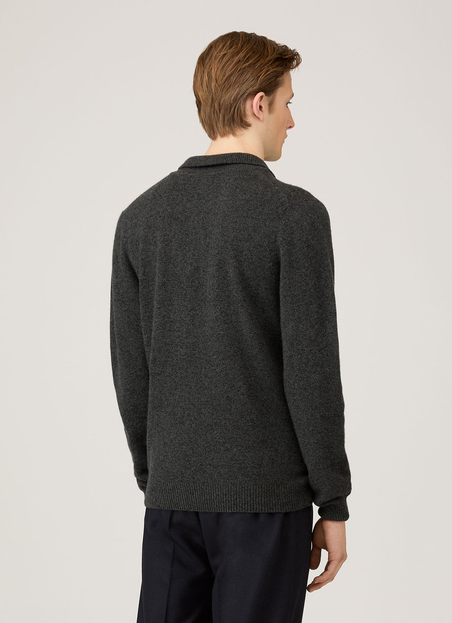 Mens Lambswool Polo Shirt In Dark Green Twist Mpol8188 Gnip