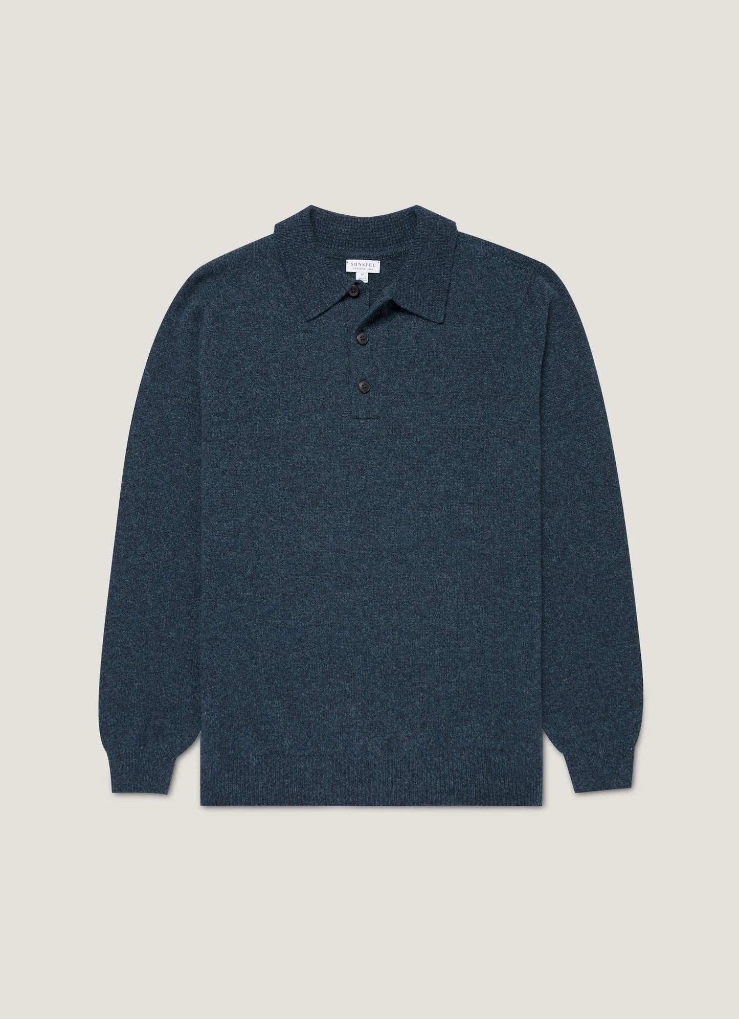 Mens Lambswool Polo Shirt In Dark Petrol Twist Mpol8188 Gniv