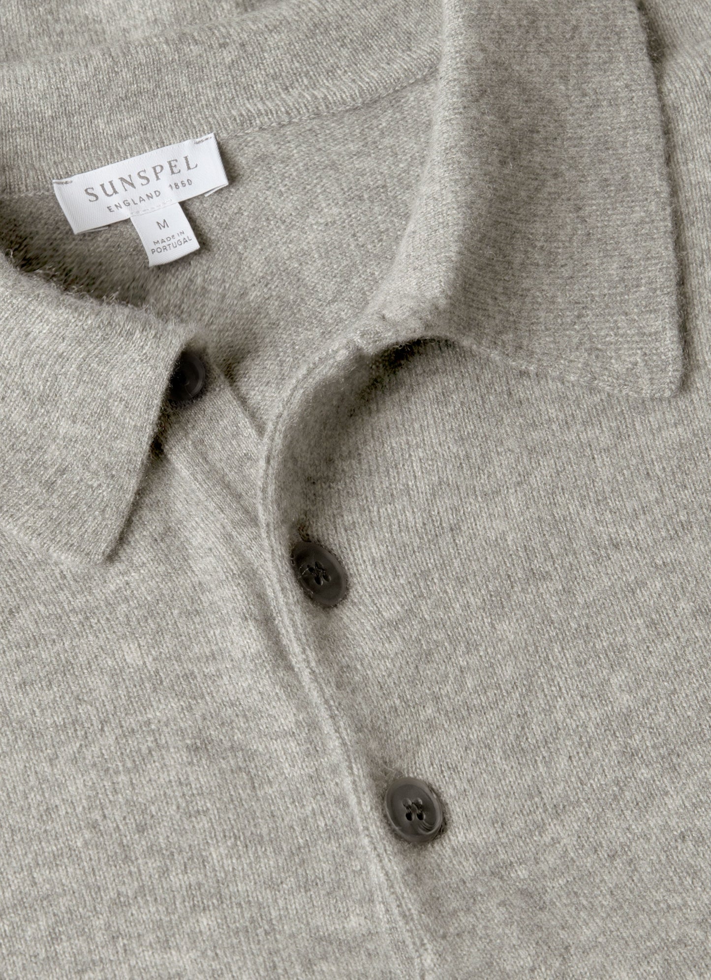 Mens Cashmere Polo Shirt In Grey Melange Mpol8293 Gyaa