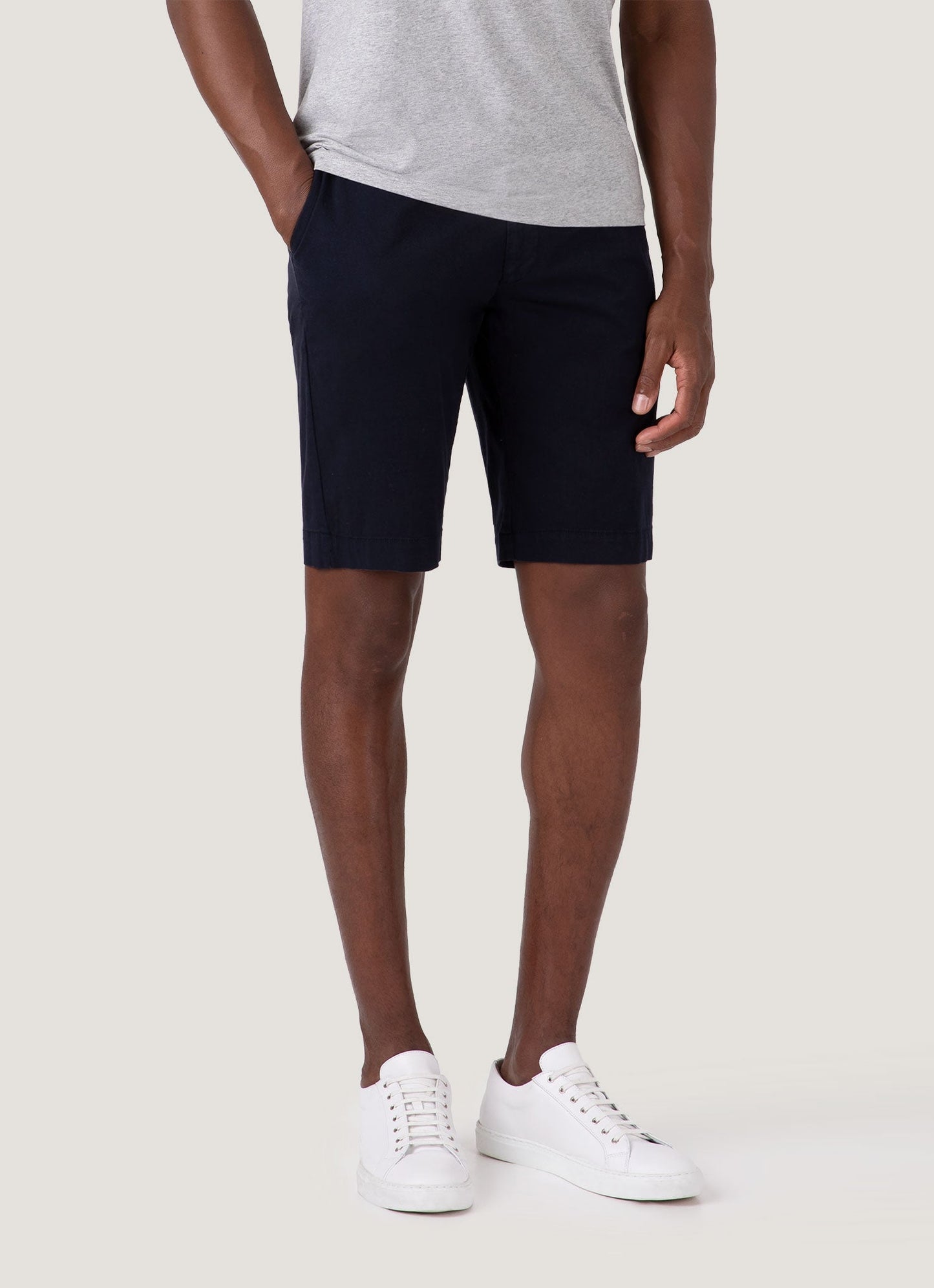 Mens Stretch Cotton Twill Chino Shorts Navy Mshr3504