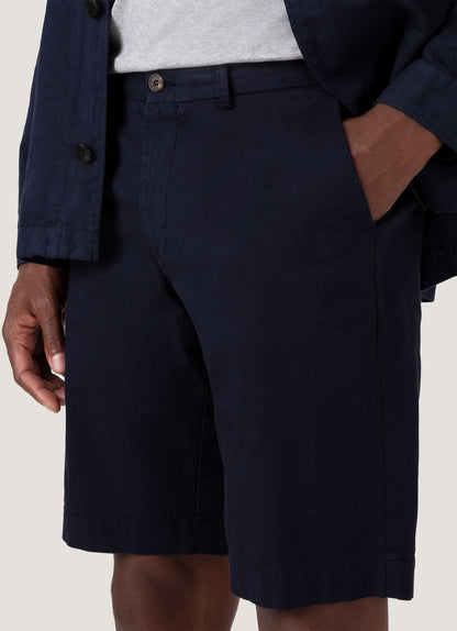 Mens Stretch Cotton Twill Chino Shorts Navy Mshr3504