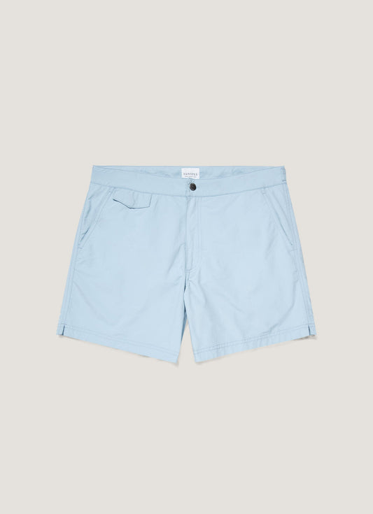 Mens Upcycled Marine Plastic Tailored Swim Short In Light Blue