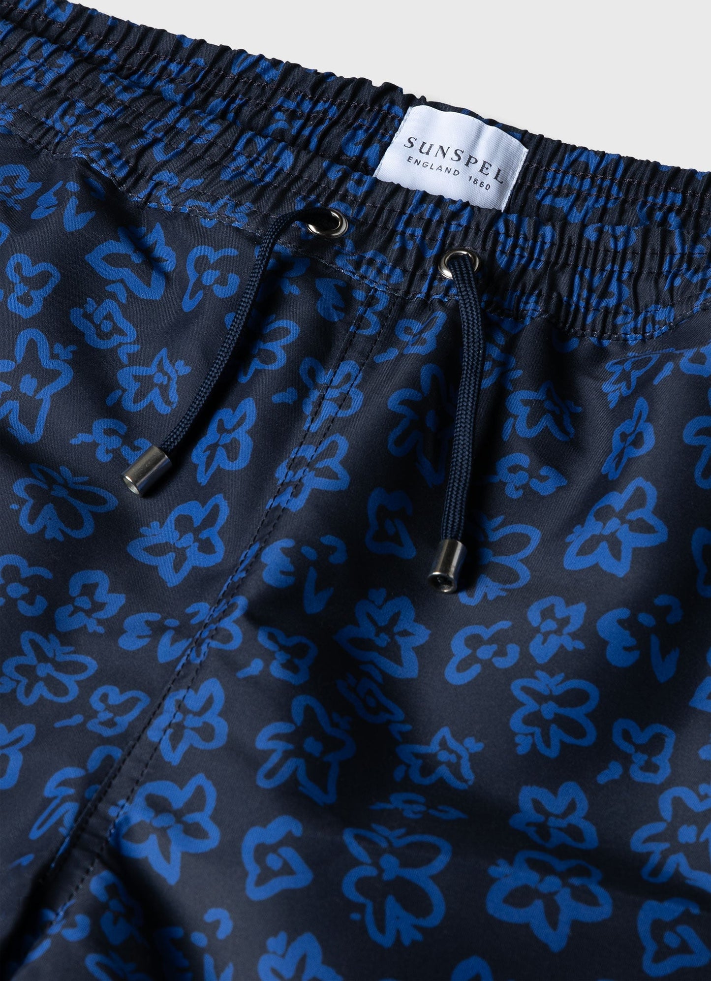 Mens Drawstring Swim Short In Painted Flower Print Mshr3705P Buvf