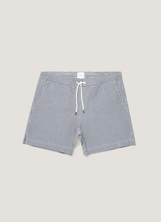 Mens Drawstring Swim Shorts In Navy White Mshr3705Txs Stoq