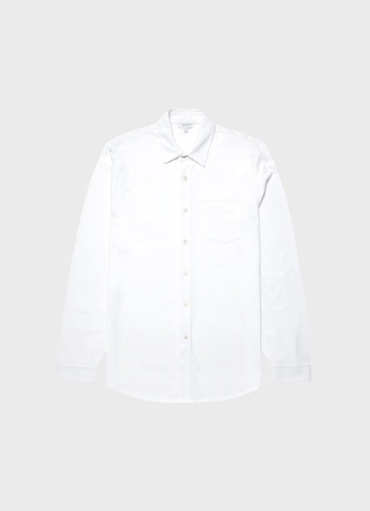 Mens Pima Pique Shirt In White