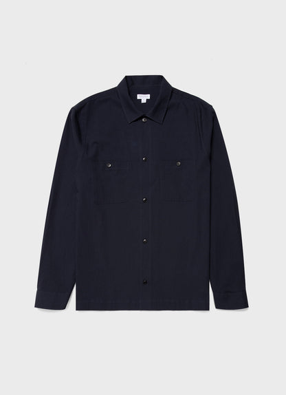 Men S Seersucker Overshirt In Navy Msht2054 Buaa