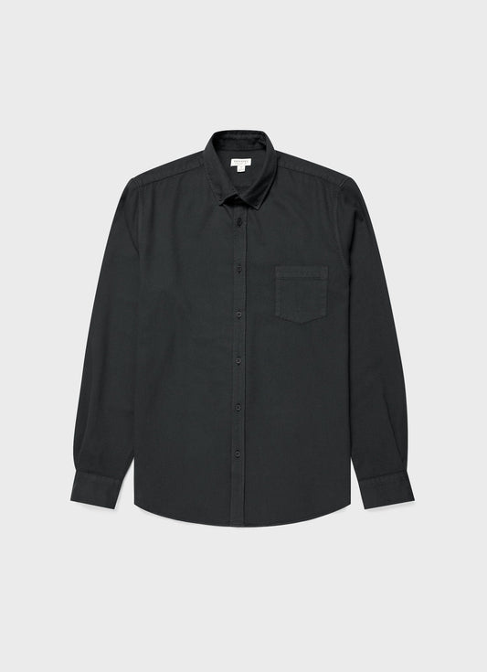 Mens Brushed Cotton Flannel Shirt In Anthracite Msht2074 Gyen