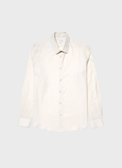 Mens Cotton Cashmere Shirt In Ecru Msht2076 Whcr