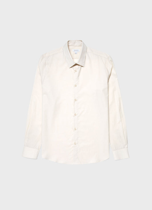 Mens Cotton Cashmere Shirt In Ecru Msht2076 Whcr