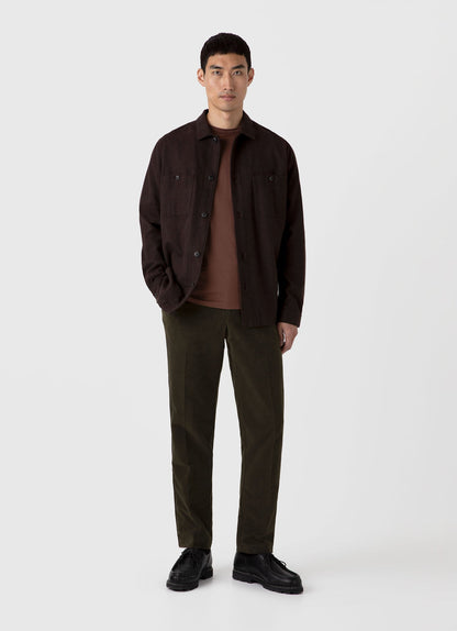 Mens Herringbone Overshirt In Cocoa Brown Msht2095 Brfn