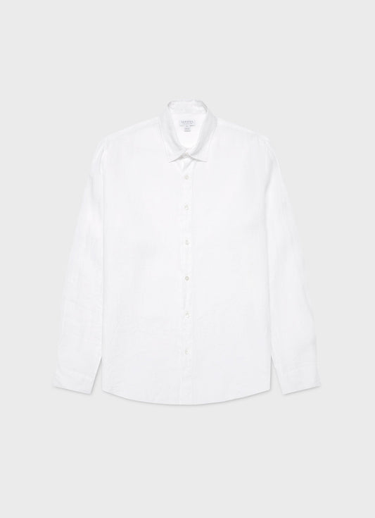 Men S Linen Long Sleeve Shirt In White Msht2061 Whaa