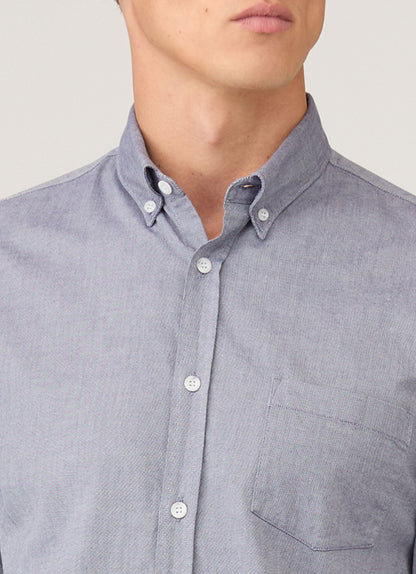 Mens Button Down Oxford Shirt In Dark Blue Msht2107 Bunu