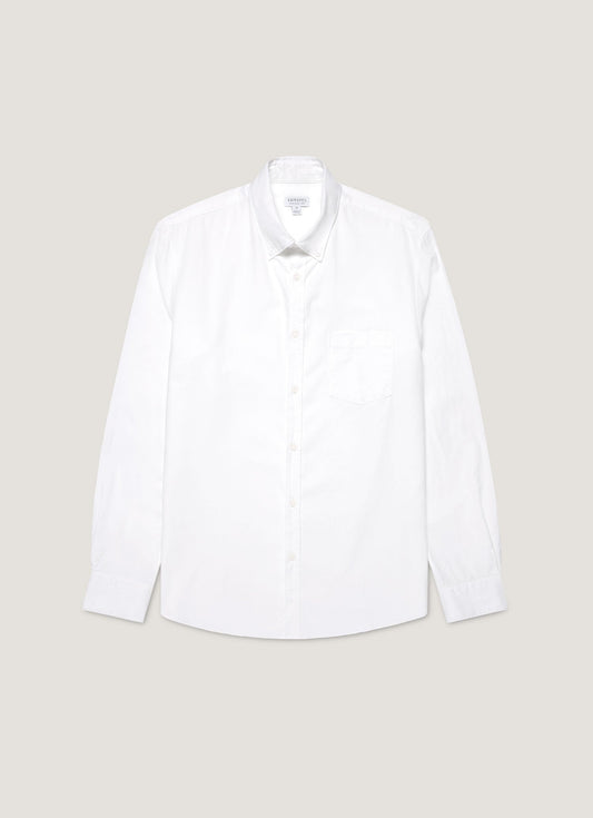 Mens Button Down Oxford Shirt In White Msht2107 Whaa