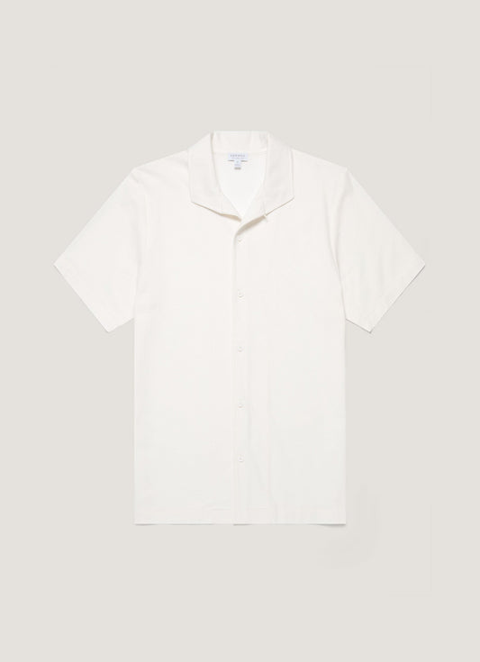 Mens Short Sleeve Textured Jersey Shirt In Ecru Msht2109 Whcr