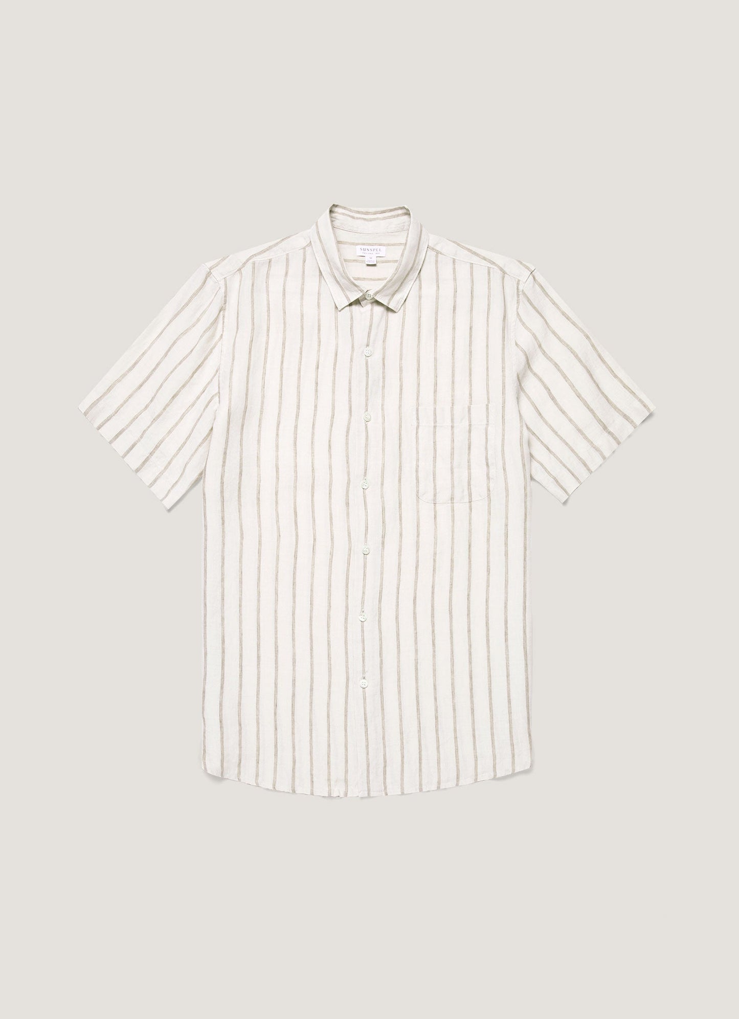 Mens Short Sleeve Linen Shirt In Dune Ecru Msht2119 Stnn