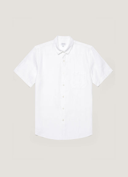Mens Short Sleeve Linen Shirt In White Msht2119 Whaa