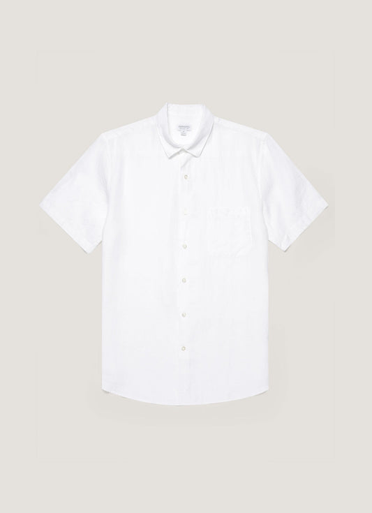 Mens Short Sleeve Linen Shirt In White Msht2119 Whaa