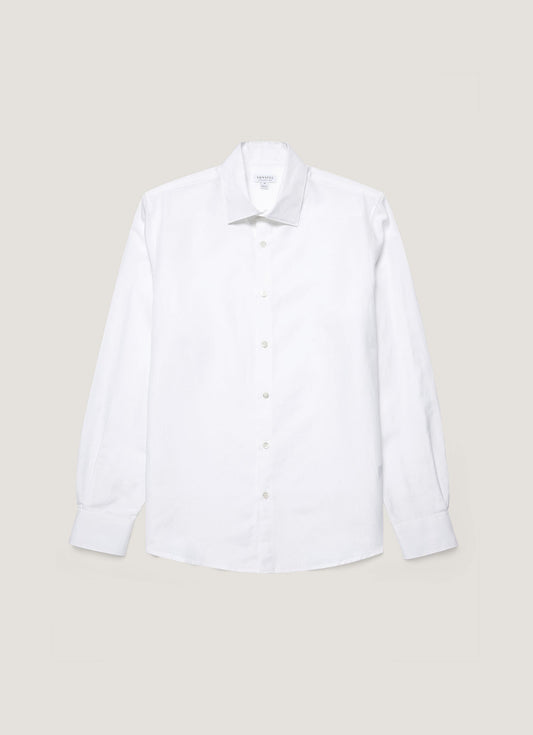 Mens Sea Island Cotton Linen Shirt In White Msht2125 Whaa