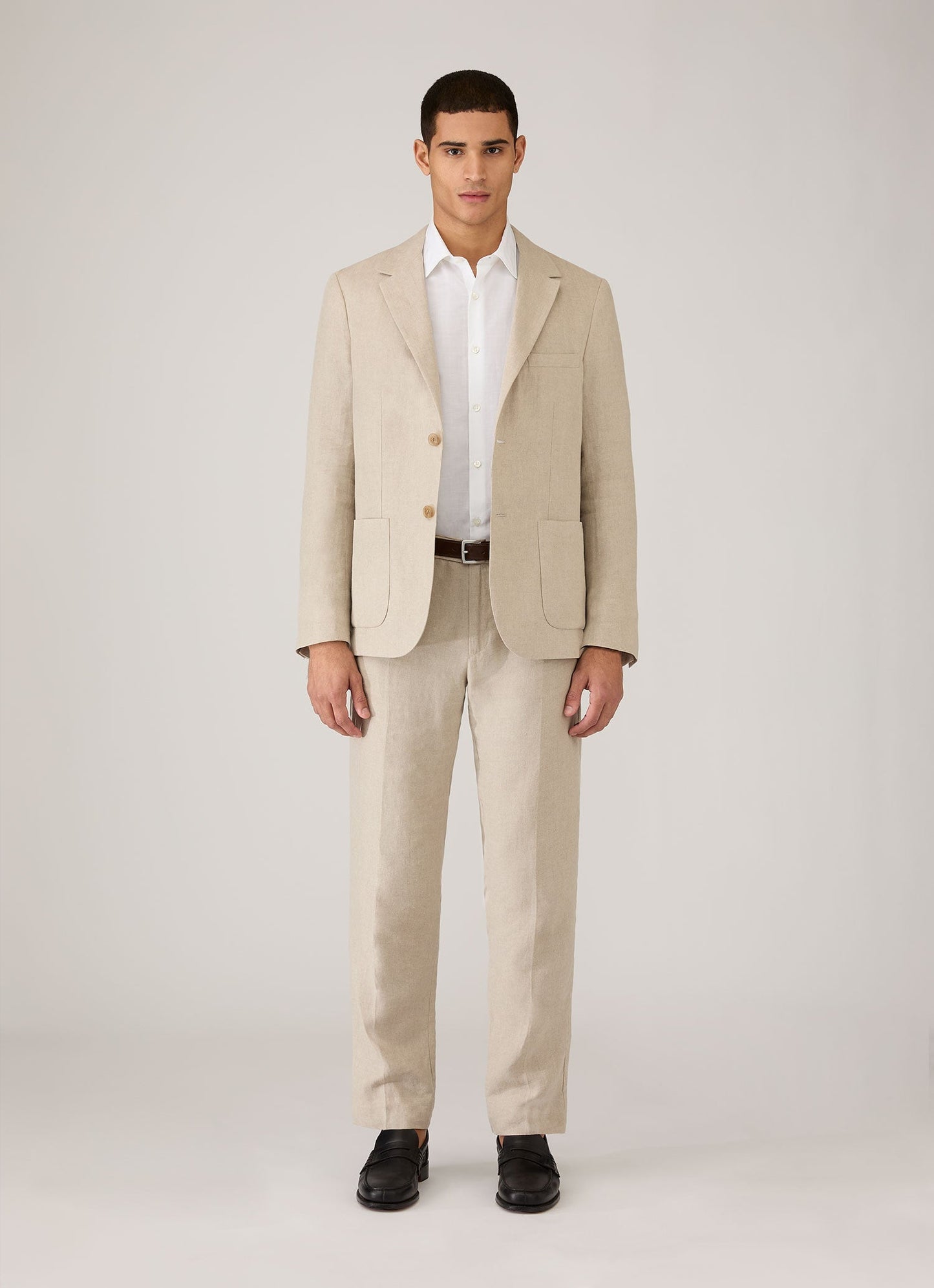 Mens Sea Island Cotton Linen Shirt In White Msht2125 Whaa
