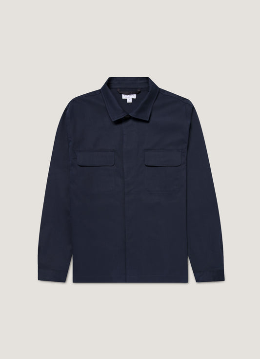 Mens Cotton Cashmere Overshirt In Navy Msht2129 Buaa