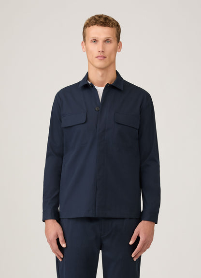 Mens Cotton Cashmere Overshirt In Navy Msht2129 Buaa