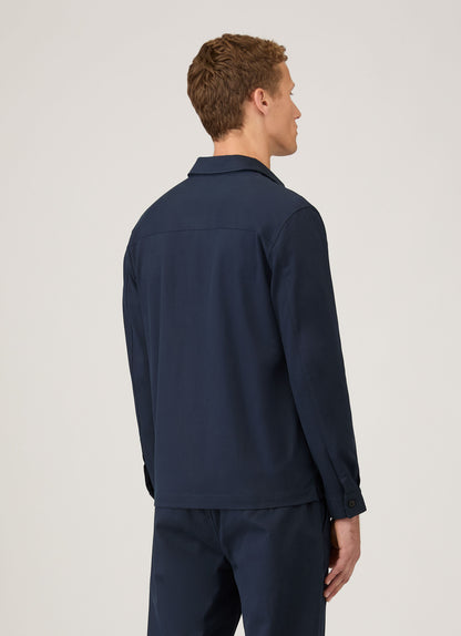 Mens Cotton Cashmere Overshirt In Navy Msht2129 Buaa