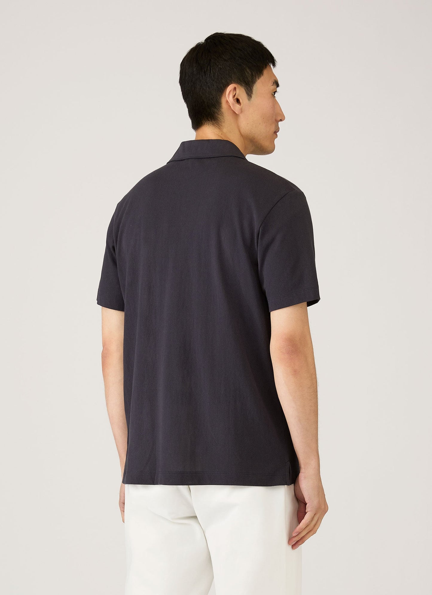 Mens Riviera Camp Collar Shirt In Navy Msht2147 Buaa