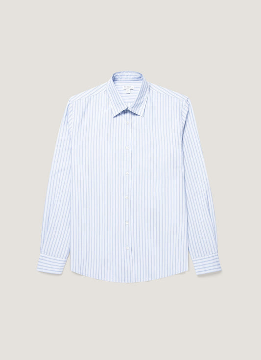 Mens Poplin Shirt In Sky Blue White Navy Msht2153 Stoi