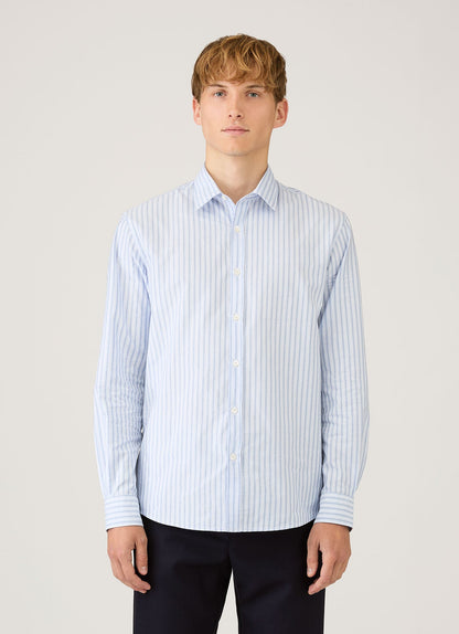 Mens Poplin Shirt In Sky Blue White Navy Msht2153 Stoi