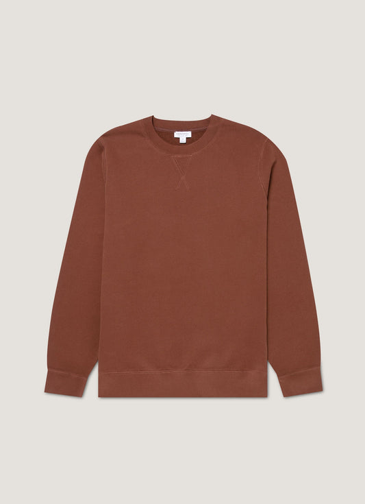 Mens Loopback Sweatshirt In Conker Brown Mswe1516 Brgl