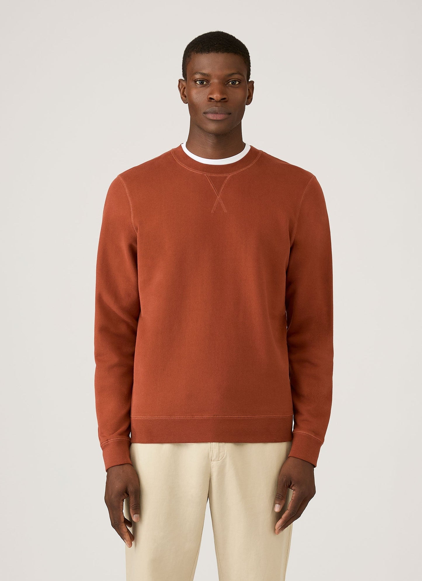 Mens Loopback Sweatshirt In Rust Mswe1516 Brgp
