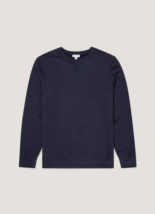 Mens Cotton Loopback Sweatshirt In Navy