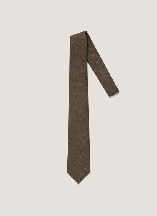 Mens Linen Tie In Dark Walnut Mtie9498 Brgw