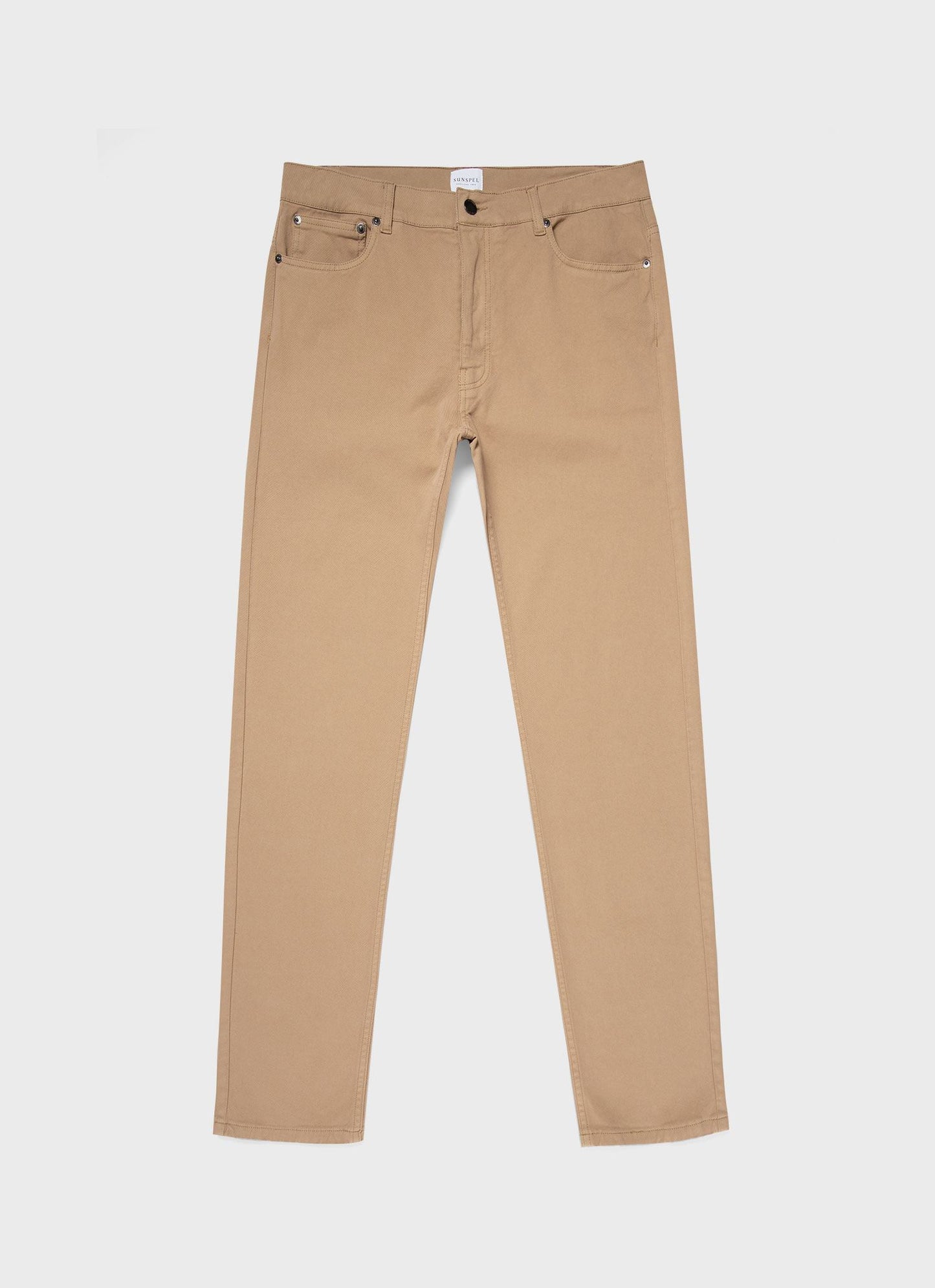 Mens Cotton Twill 5 Pocket Trouser In Stone