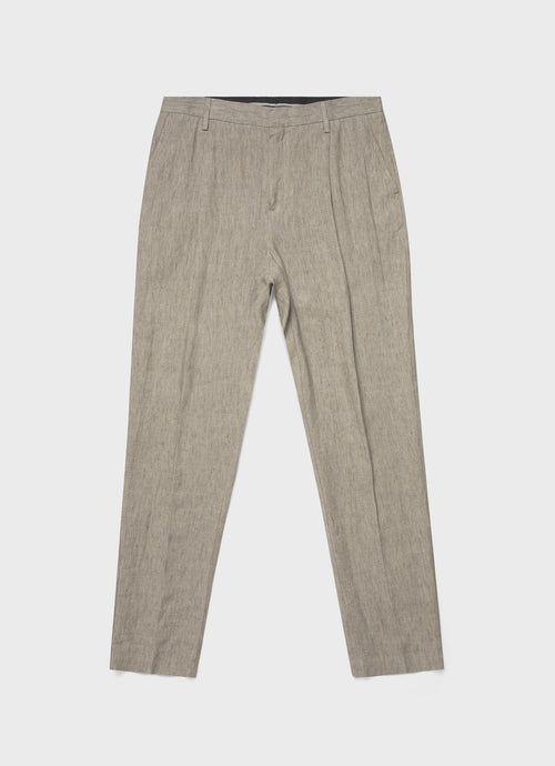 Mens Tailored Relaxed Fit Trouser In Dark Stone
